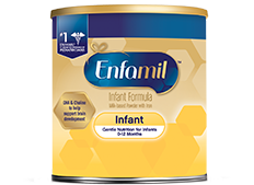A tub of Enfamil Infant formula.