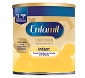 A tub of Enfamil Infant formula.