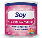 Store Brand Soy infant formula tub.