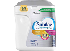 A tub of Similac Pro-Advance infant formula.